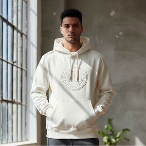 adidas Adult Germany 2024-25 Anniversary Off White Cream Hoodie Men sz med NWT